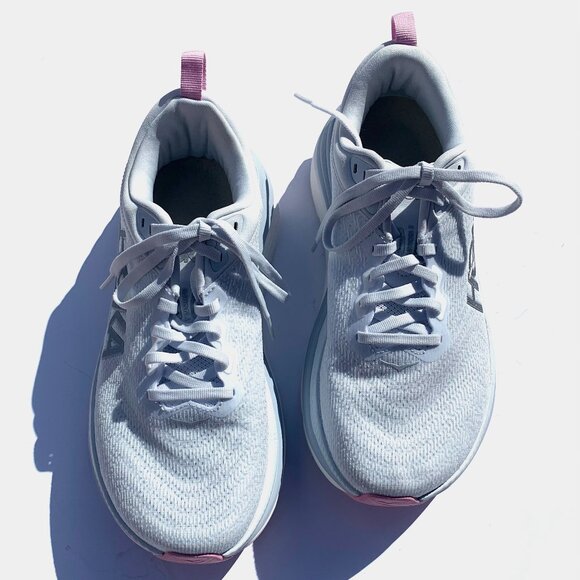 Women’s HOKA Gaviota 5 Running Shoes, Sea Ice/Pink Sz 8.5D Wide - Picture 7 of 10